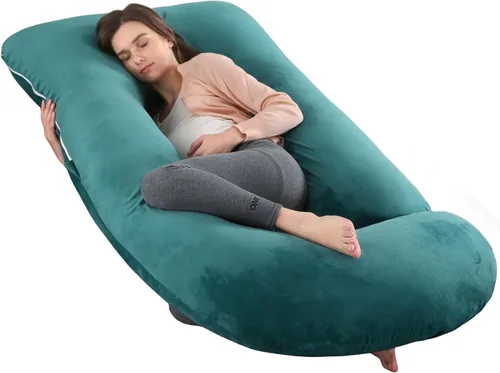Miniatura 9 de ALLOPERA Almohada de embarazo de 57 pulgadas para dormir, almohada de apoyo de cuerpo completo con funda extraíble lavable para comodidad