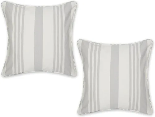 Miniatura 21 de DII Colección de fundas de almohada, algodón reciclado, cremallera oculta, 18x18, Dobby Plus, blanco roto, 2 piezas