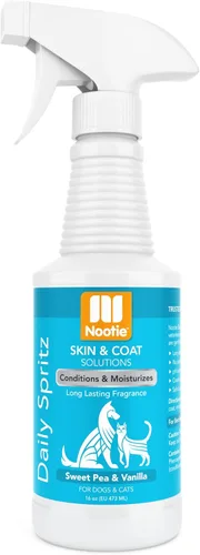 Nootie Sweet Pea Vanilla Daily Spritz para perros y gatos - Acondiciona e hidrata el pelaje, spray para mascotas de larga duración - 16 oz