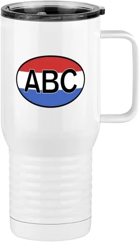 Miniatura 13 de Just So Posh Vaso de bandera de país, diferentes banderas ovaladas europeas en cada lado, taza de café de viaje con asa y tapa deslizante