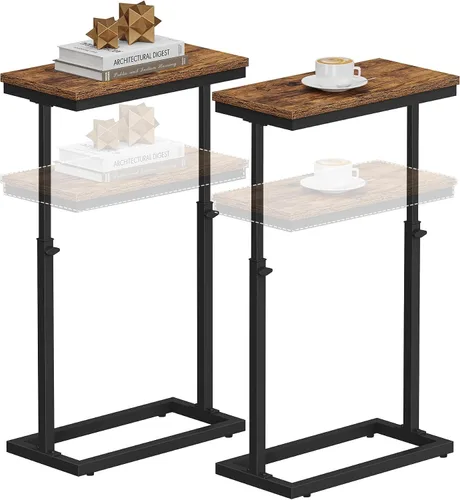 Miniatura 14 de TUTOTAK Mesa auxiliar, mesa auxiliar, mesa de sofá alta, mesa de sofá, sala de estar, dormitorio, negro TB01BK083P