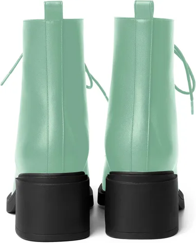 Miniatura 53 de ROSERWISH Botas altas de tacón bajo y grueso para mujer, con cordones, cómodas, modernas, con puntera redonda, de 2.5 pulgadas