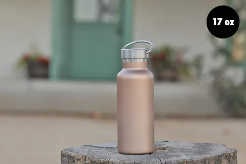 Miniatura 6 de MIRA Alpine - Botella de agua con 2 tapas, frasco de acero inoxidable 18/8 aislado al vacío, acabado brillante duradero, botella Hydro Bottle - 17