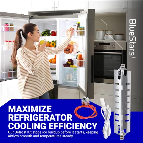 Miniatura 5 de BlueStars Calentador de descongelación para refrigerador WR51X10055, sensor de temperatura WR55X10025 y reemplazo del termostato de descongelación