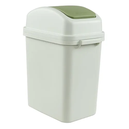 Miniatura 5 de Bote de basura de 1.8 galones con tapa giratoria, cubo de basura de plástico de 7 L (verde), F