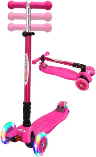 ChromeWheels Patinetes Plegables para Niños, Patinete Deluxe con 4 Alturas Ajustables, Límite de Peso 132 libras, 3 Ruedas, Inclínate para Dirigir #