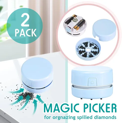 Miniatura 4 de Honoson 2 piezas de herramienta de pintura de diamante taladro más rápido recolector para diamantes derramados accesorios de pintura 5d limpiador