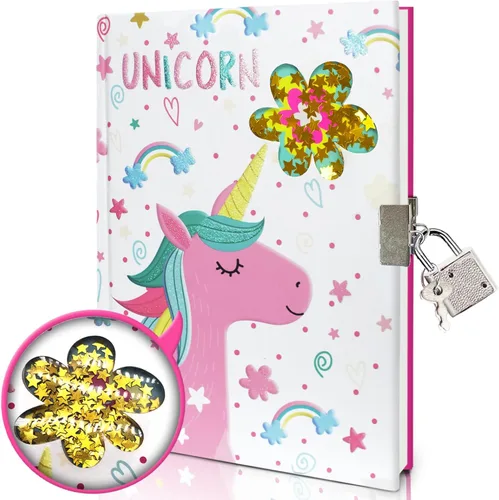 Miniatura 12 de Diario para niñas con cerradura para niños, GINMLYDA Diarios rosas lindos 18x13.5 cm 160 páginas Cuaderno secreto para niñas con cerradura y llave
