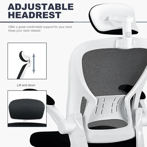 Miniatura 5 de Paquete de 10 sillas de oficina ergonómicas de escritorio, altura ajustable con ruedas, soporte lumbar de malla giratoria para computadora, silla