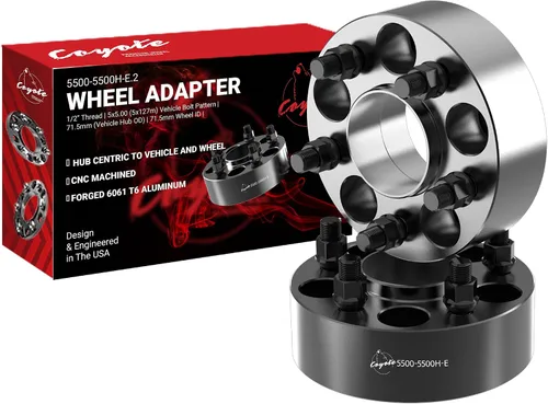Miniatura 11 de Wheel Accessories Parts 2 adaptadores de espaciadores de rueda centrados en buje de 5 x 5 5 x 127 1.25 pulgadas de grosor 2.815 in, buje de rosca