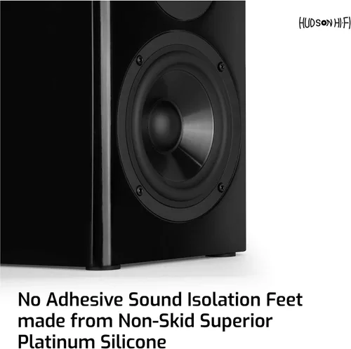 Miniatura 3 de Hudson Hi-Fi Punto de aislamiento de silicona platino de 1 pulgada, pies de aislamiento antideslizantes, sin adhesivo, 20 duro, paquete de 16