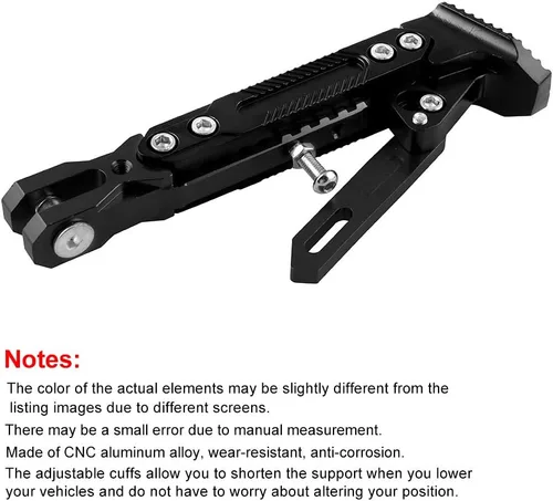 Miniatura 7 de Pata de Cabra de Motocicleta Soporte de Trípode Ajustable Universal de Aluminio Motor Scooter Soporte Lateral de Pie Modificado Accesorios