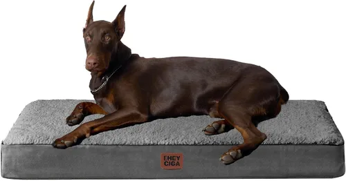 Miniatura 92 de EHEYCIGA Cama ortopédica de espuma para perros grandes, 35 pulgadas de largo x 23 pulgadas de ancho x 3.5 pulgadas de alto, gris claro