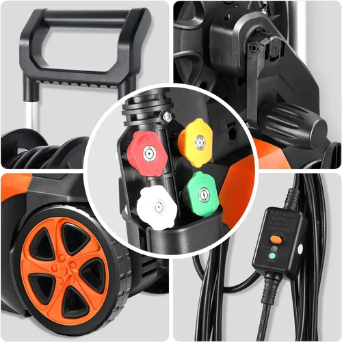 Miniatura 7 de DNA MOTORING TOOLS-00230 Lavadora a Presión Eléctrica de Hasta 2176 PSI de Presión, 2.4 GPM de Flujo Máximo para Limpieza de Jardín y Automóvil