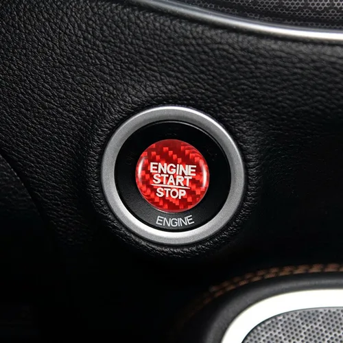 Miniatura 5 de TOMALL Adhesivo de fibra de carbono para cubierta de arranque de motor de automóvil, compatible con Dodge Charger Challenger SRT Durango interruptor