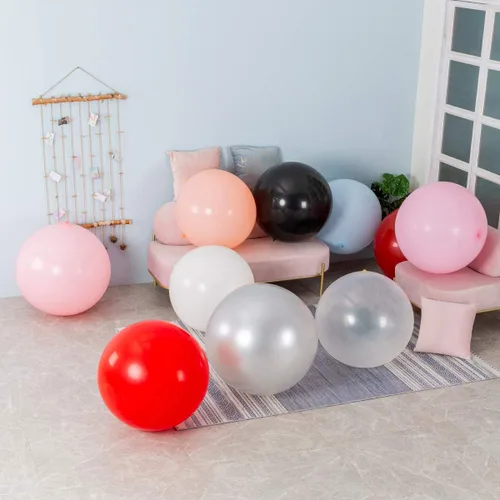 Miniatura 6 de Globos redondos gigantes de 36 pulgadas, paquete de 6 globos de látex negros para sesiones de fotos, bodas, baby shower, decoraciones de fiesta