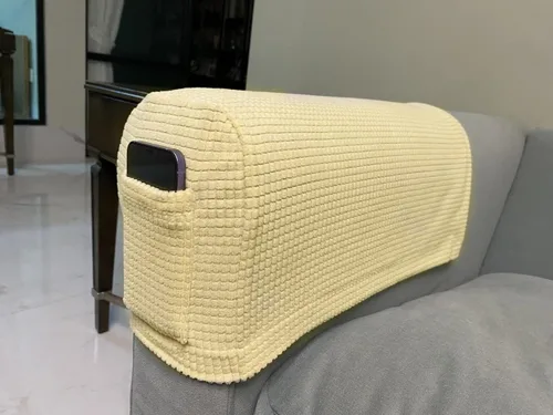 Miniatura 7 de Juego de 4 fundas elásticas para brazos de sofá, con bolsillo, fundas extraíbles antideslizantes para reposabrazos para sillón reclinable