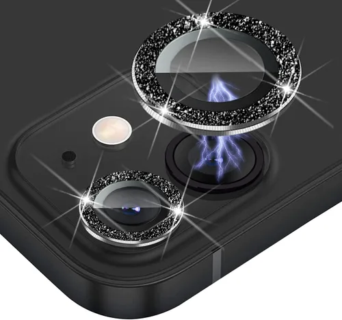 Protector de lente de cámara brillante compatible con iPhone 12 (6.1 pulgadas)/12 Mini (5.4 pulgadas)/11 (6.1 pulgadas) ultra delgado/transparente