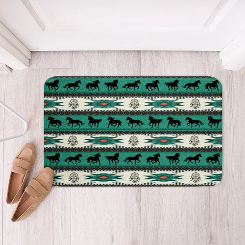 Miniatura 16 de Feelyou Aztec Bathroom Rugs Aztec Southwestern Printed Bath Mats for Bathroom Bohemian Bath Rugs for Shower Tub Cowboy Cowgirl Bathroom Accossories