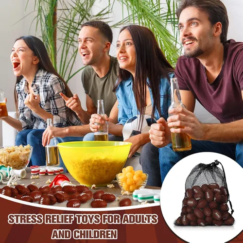 Miniatura 5 de 60 mini pelotas de fútbol antiestrés de 1.5 pulgadas, pequeñas bolas de espuma suave, recuerdos de fiesta deportiva a granel con bolsa de malla