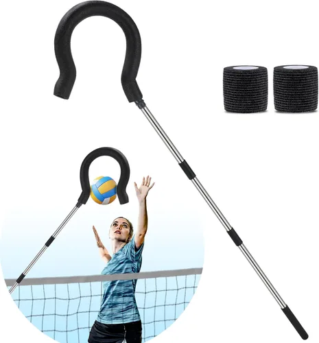 Entrenador de Remate de Voleibol con Altura Ajustable y Sensación de Pelota Real - Equipo de Entrenamiento de Golpeo para Práctica de Remate, Salto