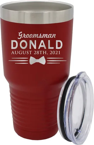 Miniatura 14 de Vaso de padrinos de boda grabado personalizado, taza de acero inoxidable aislada personalizada para padrino de boda, despedida de soltero, boda