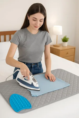Miniatura 4 de Iron Anywhere - Tapete de planchado magnético acolchado con soporte de silicona resistente al calor, viajes y hogar, 18 x 31 pulgadas Verde