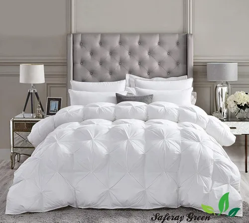 Miniatura 40 de Lujoso y lujoso para todas las estaciones, 100% algodón orgánico, tamaño individual XL, 68 x 92 pulgadas, edredón plisado de 3 piezas con 4 pestañas