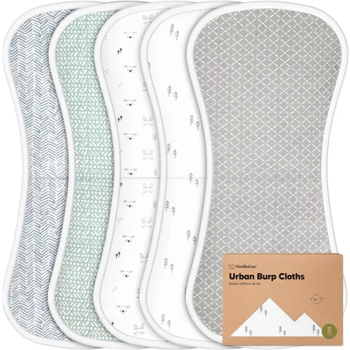 Miniatura 27 de Paños orgánicos para bebés, niños y niñas, paquete de 5, ultra absorbente, paño para eructar, ropa para recién nacidos, toalla para la leche, babero