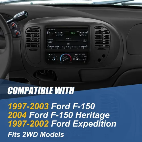Miniatura 5 de Auto Dynasty Visera con bisel del panel delantero compatible con Ford F-150 Expedition 2WD 1997-2004, negro texturizado