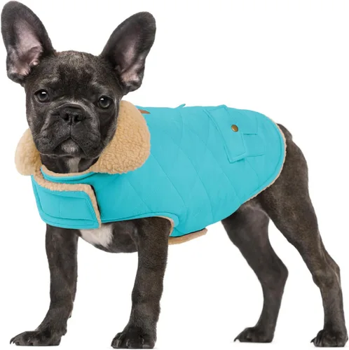 Miniatura 15 de Abrigo de invierno para perros pequeños y medianos, chaqueta a cuadros para cachorros, abrigo de algodón para clima frío, prendas cálidas y Rojo