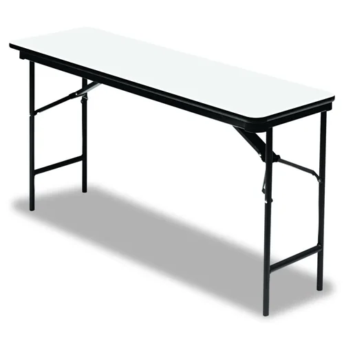 Miniatura 3 de Iceberg OfficeWorks - Mesa plegable de madera laminada comercial, mesa rectangular multiusos de 60 pulgadas, parte superior gris y marco de carbón