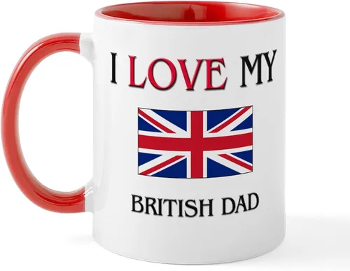 Miniatura 80 de CafePress Born American, British By Hea Taza de café de cerámica de 11 oz (11.0 fl oz)