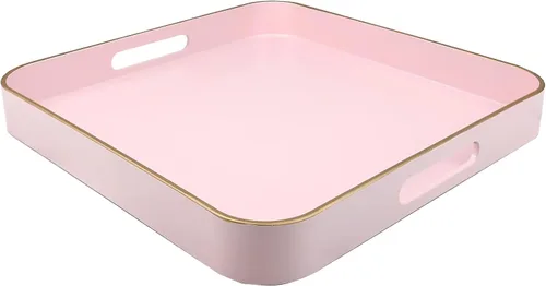 Miniatura 17 de Bandeja decorativa redonda negra con asas, bandeja versátil de 13 pulgadas para mesa de café, otomana, ideal para servir, exhibir y organizar