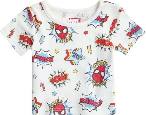 Miniatura 5 de Disney Conjunto de pantalones cortos para bebé, 2 piezas de Spiderman Mickey Mouse Cars Winnie the Pooh, conjunto corto de camisa corta (0-3M-24M)