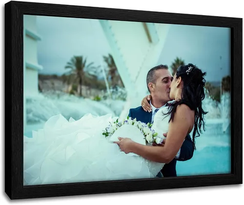 Miniatura 17 de Impresiones de lienzo personalizadas enmarcadas con tus fotos, impresión personalizada de foto a lienzo, regalos para parejas, amigos, familia, Negro