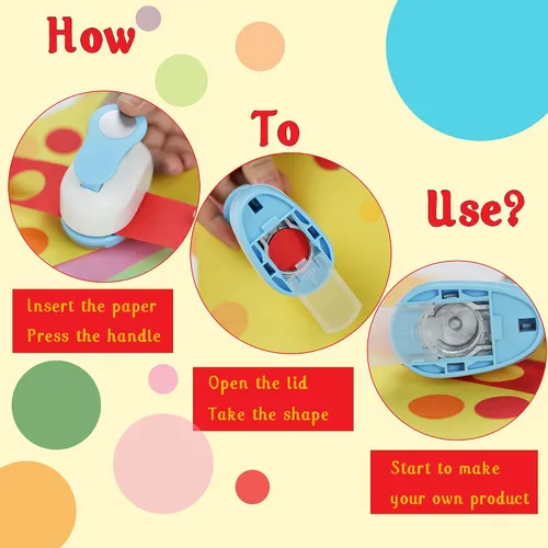 Miniatura 7 de Ecohu Perforadora Circular de 1 Pulgada para Manualidades, Perforadora de Papel en Forma de Círculo, Perforadora de Palanca para Manualidades