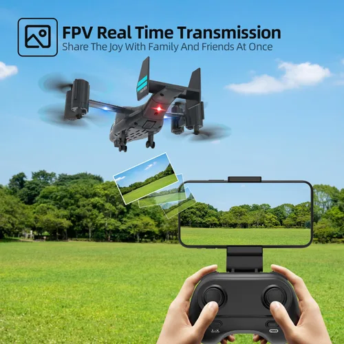Miniatura 3 de Dron LM19-A con cámara HD para principiantes, avión de control remoto de video en vivo WiFi, avión RC fácil y listo para volar, juguete de regalo RC