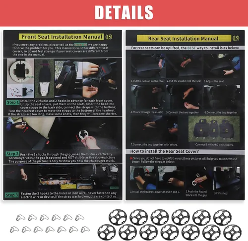 Miniatura 7 de uxcell Fundas de asiento delantero y trasero para Toyota Tacoma 2005-2015 2016-2023 2024, protectores de asiento impermeables de piel sintética