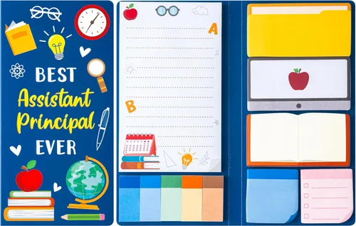 Miniatura 40 de Xqumoi Teaching is A Work of Heart - Juego de notas adhesivas de 550 hojas, lápiz en forma de manzana, blocs de notas autoadhesivas, notas