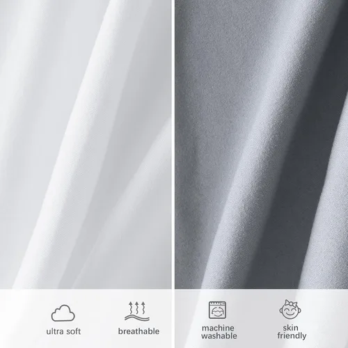 Miniatura 6 de Sábanas ajustadas para cuna para niños y niñas, paquete de 4 - Sábanas transpirables y suaves de microfibra para bebé en gris, azul marino y blanco
