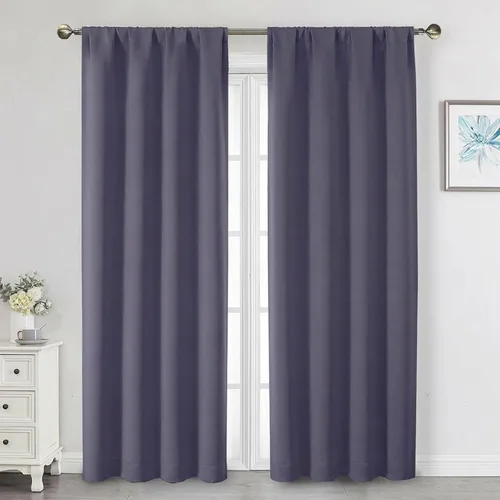 Miniatura 111 de Cortinas opacas para dormitorio, sala de estar, juego de 2 paneles de 54 pulgadas de largo, cortinas de oscurecimiento de habitación con aislamiento