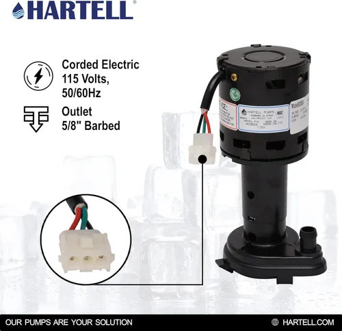 Miniatura 4 de HARTELL Bomba de repuesto para máquina de hielo HRIM-1-115, sustituye a GPP-5SC-1A, GPP-5SC-1B, GPP-5C-1C, 12-2919-01, 12-2920-01 y 12-2920-04