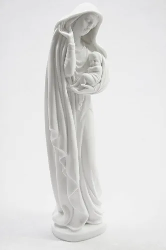 Miniatura 2 de Vittoria Collection Figura de escultura de 12 pulgadas de Virgen María con bebé Jesús niño santo estatua hecha en Italia