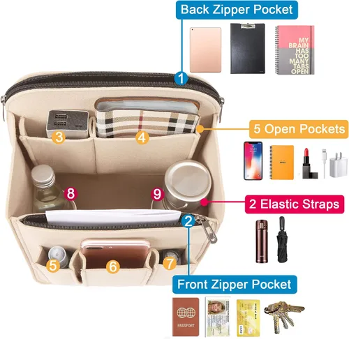 Miniatura 4 de Yoillione Organizador de mochila de fieltro para mujeres y hombres mochila de viaje grande
