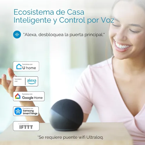 Miniatura 7 de ULTRALOQ Smart Lock U-Bolt Pro, 6 en 1 Cerradura de puerta de entrada sin llave con Bluetooth, huella digital biométrica y teclado, puerta de Negro
