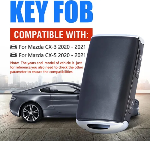 Miniatura 3 de Keymall Reemplazo de llavero de entrada sin llave remoto inteligente para Mazda CX-3 CX-5 2020 2021 3 botones 315MHz 4A Chip FCCD: WAZSKE13D03 P/N