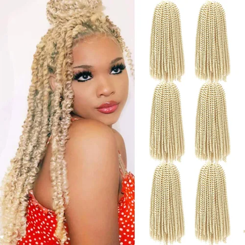 Miniatura 12 de Paquete de 2 cabello para trenzas en espiral de 8 pulgadas, cabello Spring Twist para rastas falsas, rastas de mariposa, cabello para trenzas, fibra