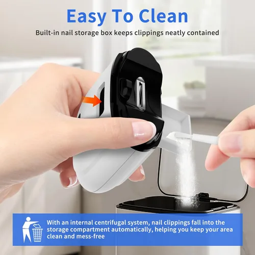 Miniatura 7 de Cortaúñas eléctrico, lima de uñas eléctrica 3 en 1 con luz LED y 3 velocidades, lima de uñas eléctrica automática y almacenamiento de restos