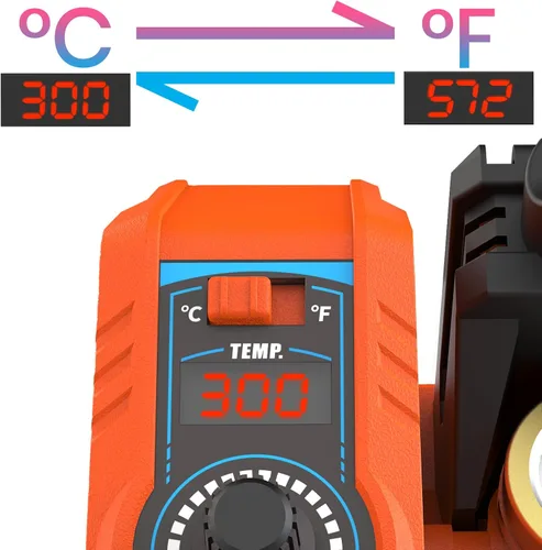 Miniatura 5 de 926LED V3 - Estación de soldadura de nivel básico de 60 W, kit de hierro en naranja con control de temperatura que incluye manos de ayuda, soldadura